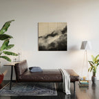 Foggy Mountains Black and White Wood Wall Art Gallery Image 2