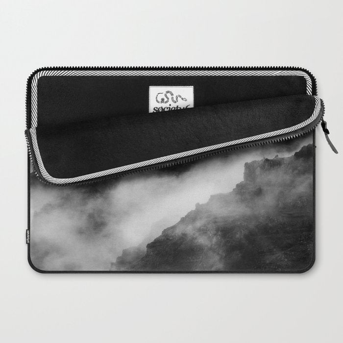 Foggy Mountains Black and White Laptop Sleeve Gallery Image 2