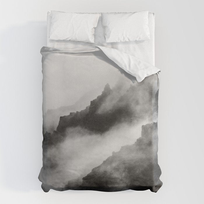 Foggy Mountains Black and White Duvet Cover Gallery Image 6