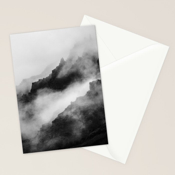 Foggy Mountains Black and White Stationery Card Gallery Image 2