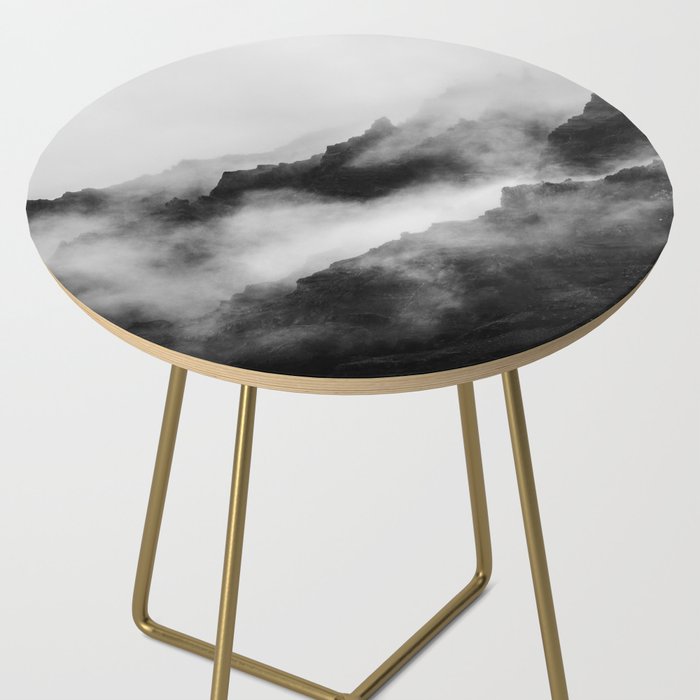 Foggy Mountains Black and White Side Table Gallery Image 2