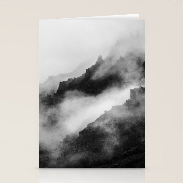 Foggy Mountains Black and White Stationery Card Gallery Image 1