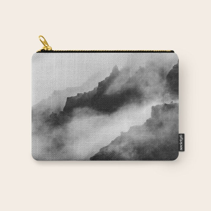 Foggy Mountains Black and White Carry All Pouch Gallery Image 1