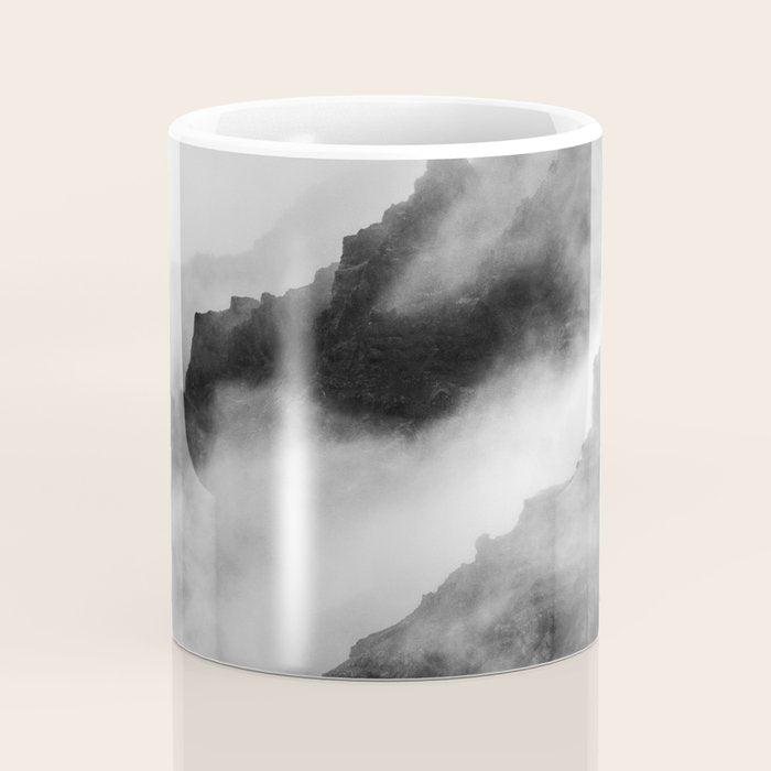 Foggy Mountains Black and White Coffee Mug Gallery Image 4