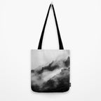 Foggy Mountains Black and White Tote Bag Gallery Image 2