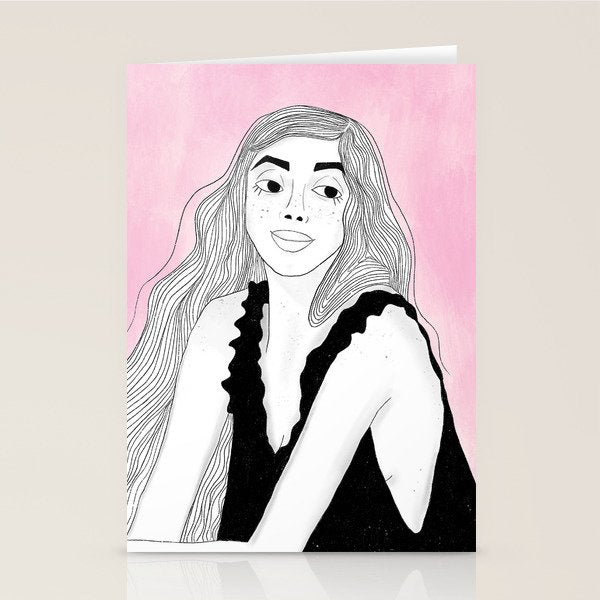 Woman Leaning In Stationery Card Gallery Image 1