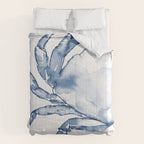 Coastal Crab in Watercolor, Navy Blue (Left Half in Set) Comforter Gallery Image 6