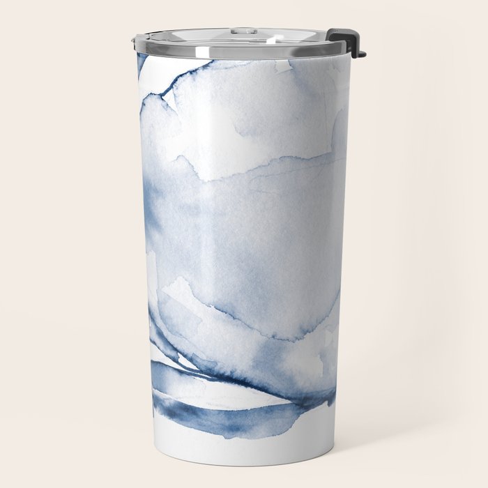 Coastal Crab in Watercolor, Navy Blue (Left Half in Set) Travel Mug Gallery Image 2