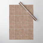 bohemian geometric tiles - brown Wrapping Paper Gallery Image 1