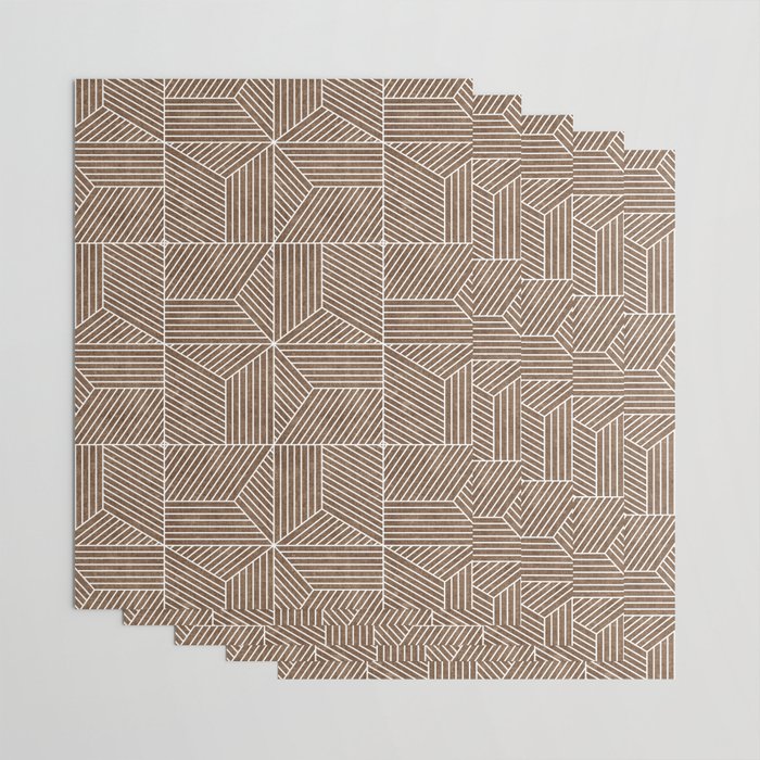bohemian geometric tiles - brown Wrapping Paper Gallery Image 3