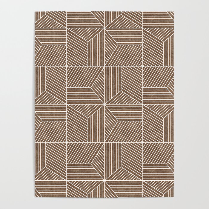 bohemian geometric tiles - brown Poster Gallery Image 4