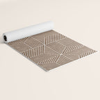 bohemian geometric tiles - brown Yoga Mat Gallery Image 2
