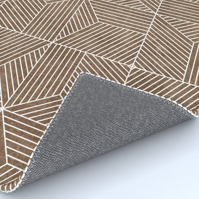 bohemian geometric tiles - brown Rug Gallery Image 4