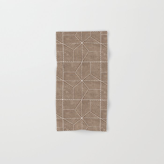 bohemian geometric tiles - brown Bath Towel Gallery Image 1
