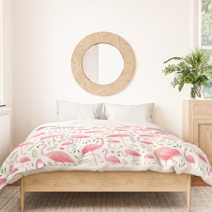 Flamingo Floral Pattern! Duvet Cover Gallery Image 3