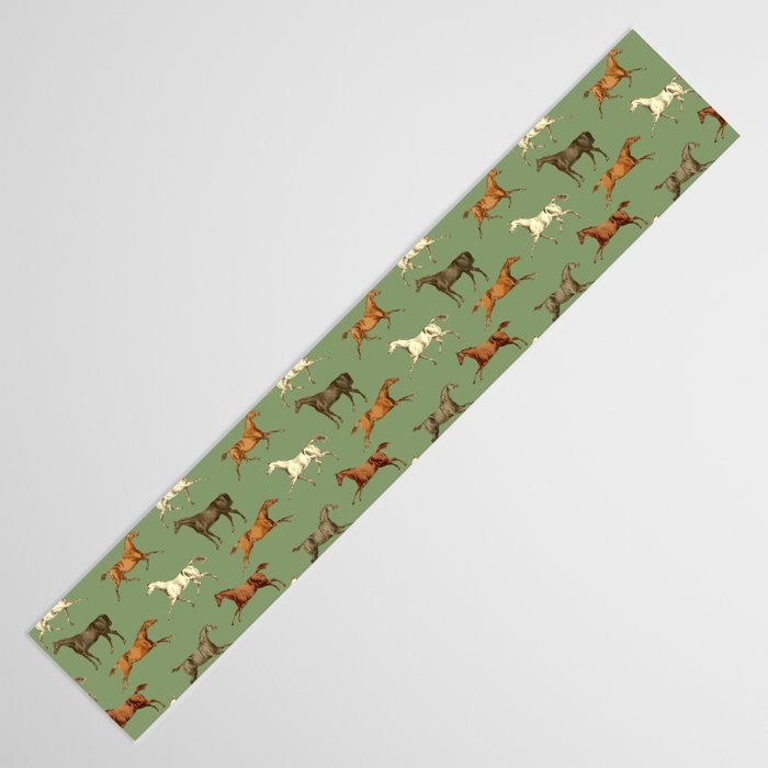 Wild Horses  Sage Green Toile Pattern  Table Runner Gallery Image 3
