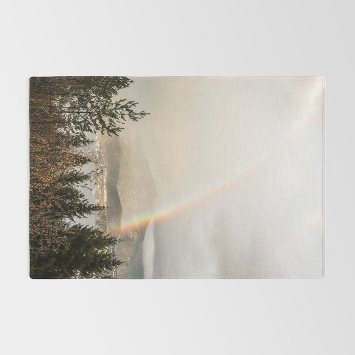 Rainbow In The Mountains | Lake In Norway Photo Art Print  | Nature Landscape Travel Photography Rug Gallery Image 2