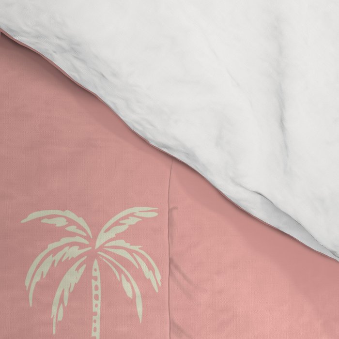 Pink summer palm tree doodle art pattern Comforter Gallery Image 4