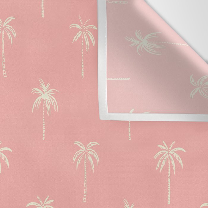 Pink summer palm tree doodle art pattern Wall Tapestry Gallery Image 3