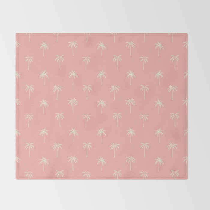 Pink summer palm tree doodle art pattern Throw Blanket Gallery Image 2