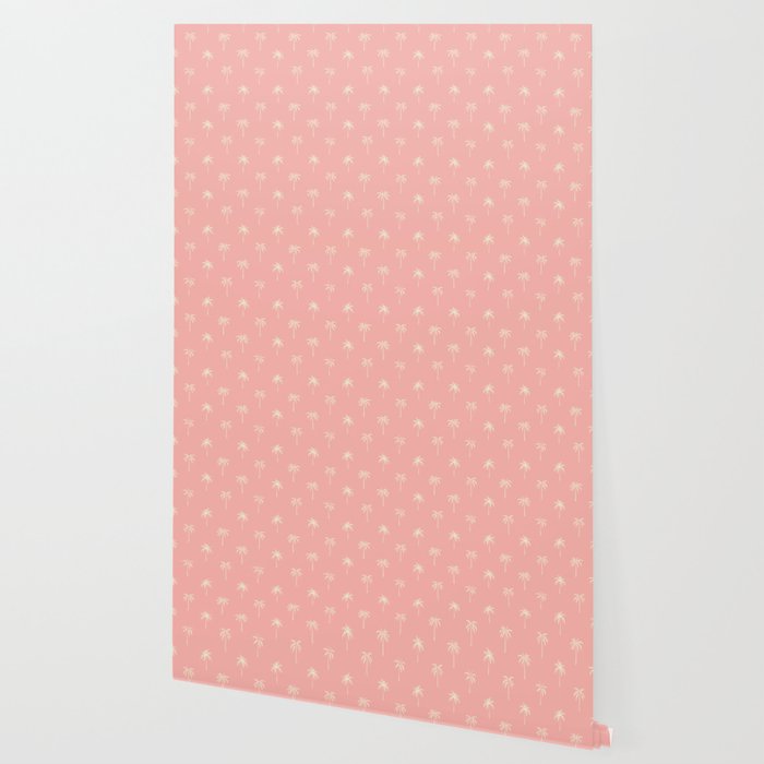 Pink summer palm tree doodle art pattern Wallpaper Gallery Image 2