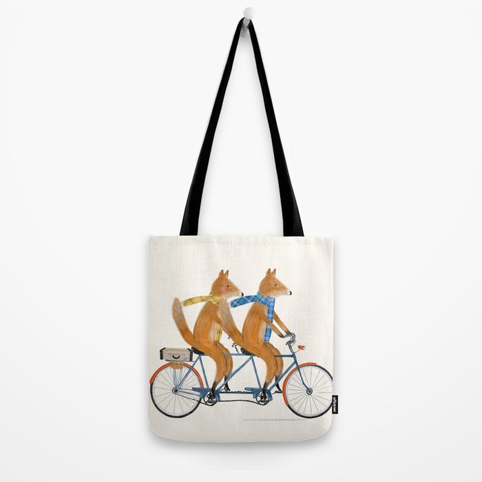 foxes lets tandem Tote Bag Gallery Image 2