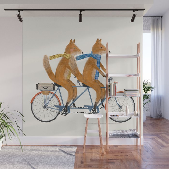 foxes lets tandem Wall Mural Gallery Image 1