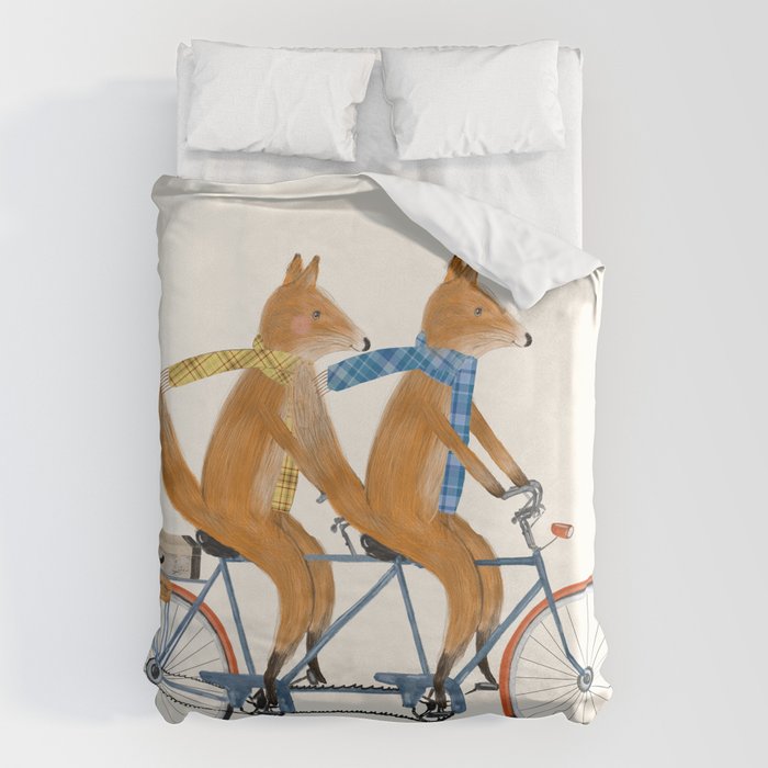 foxes lets tandem Duvet Cover Gallery Image 6