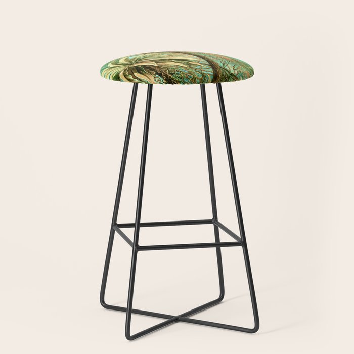 Vintage Tropical | Jungle Botanical Nature Banana Tree | Bohemian Plants Trees Forest Stool Gallery Image 1