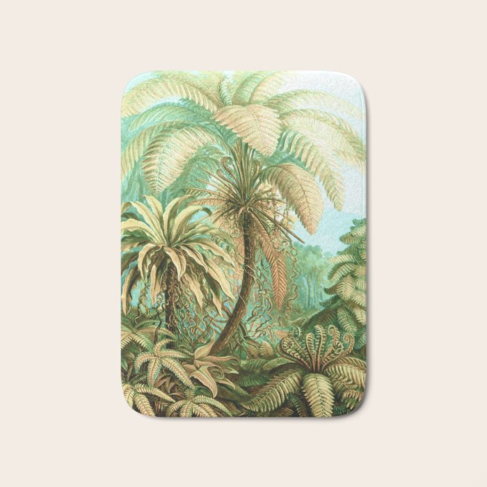Vintage Tropical | Jungle Botanical Nature Banana Tree | Bohemian Plants Trees Forest Bath Mat Gallery Image 1