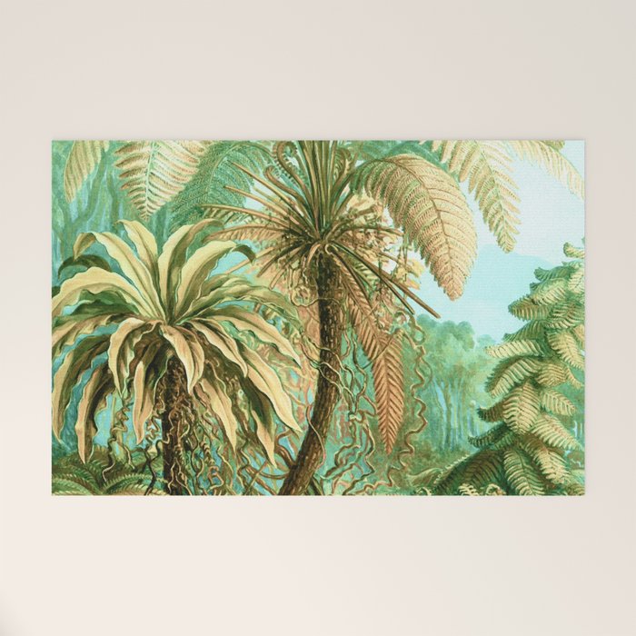 Vintage Tropical | Jungle Botanical Nature Banana Tree | Bohemian Plants Trees Forest Welcome Mat Gallery Image 1