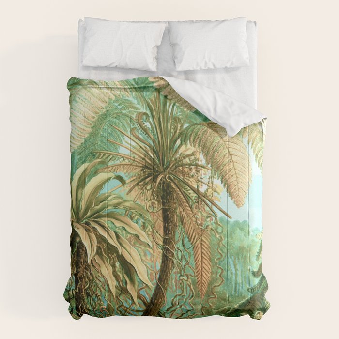 Vintage Tropical | Jungle Botanical Nature Banana Tree | Bohemian Plants Trees Forest Comforter Gallery Image 1