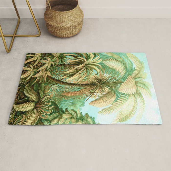 Vintage Tropical | Jungle Botanical Nature Banana Tree | Bohemian Plants Trees Forest Rug Gallery Image 1