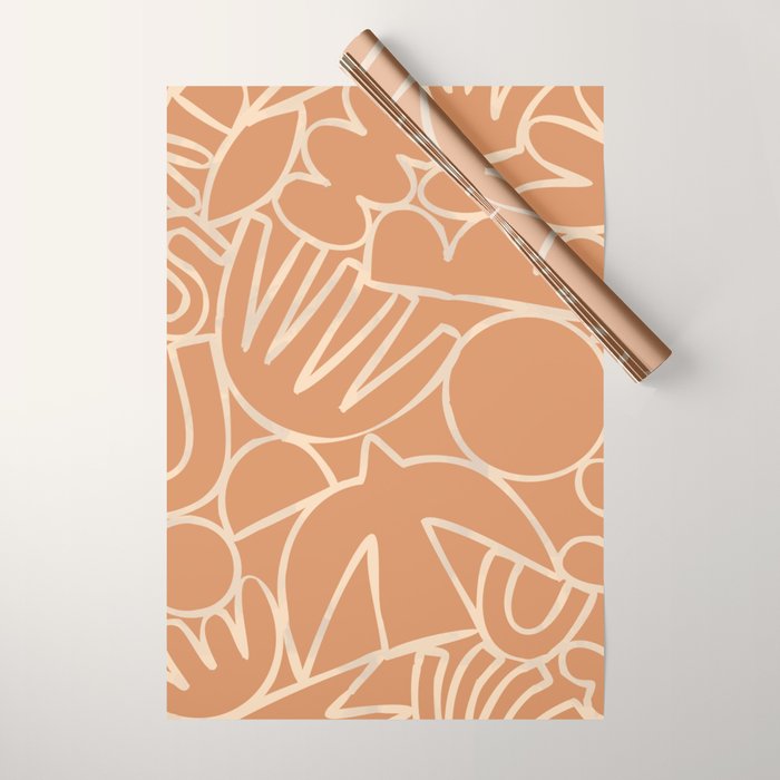 Abstract organic nature art shape paint pattern Wrapping Paper Gallery Image 1