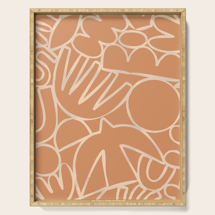Abstract organic nature art shape paint pattern Serving Tray Gallery Image 1