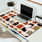 houses retro fall abstract geometric Desk Mat Gallery Image 2