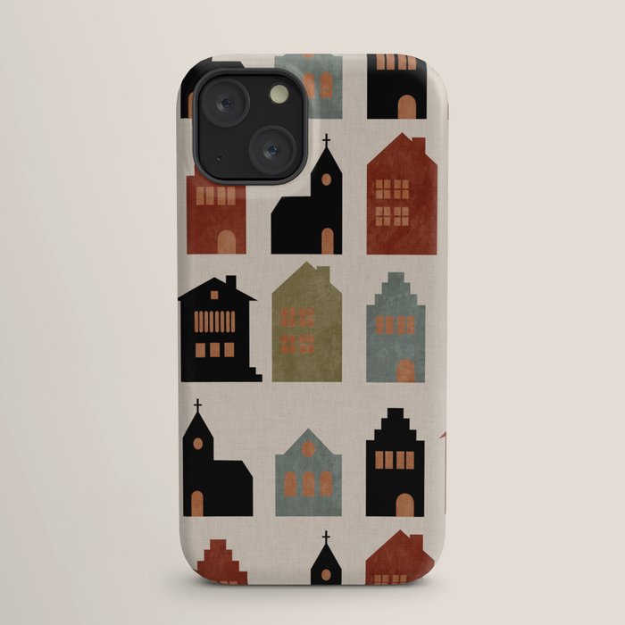 houses retro fall abstract geometric iPhone Case Gallery Image 17