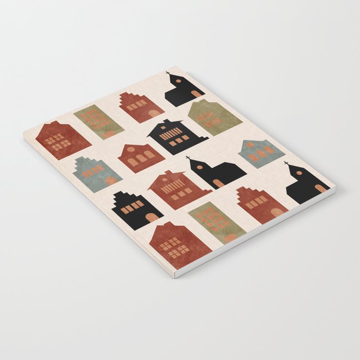 houses retro fall abstract geometric Notebook Gallery Image 2