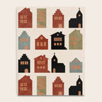 houses retro fall abstract geometric Notebook Gallery Image 4