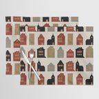 houses retro fall abstract geometric Placemat Gallery Image 1