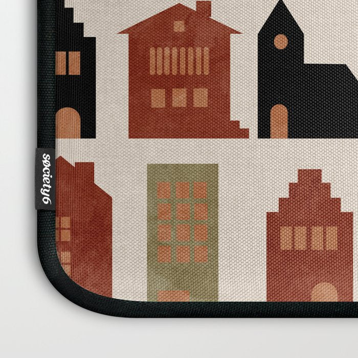houses retro fall abstract geometric Laptop Sleeve Gallery Image 3
