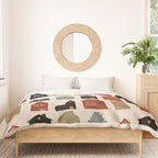 houses retro fall abstract geometric Duvet Cover Gallery Image 3