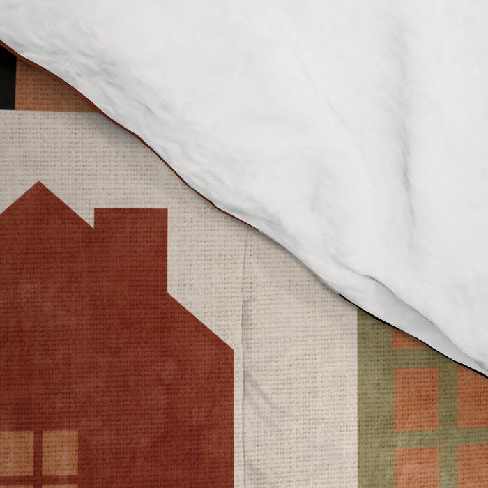 houses retro fall abstract geometric Comforter Gallery Image 4