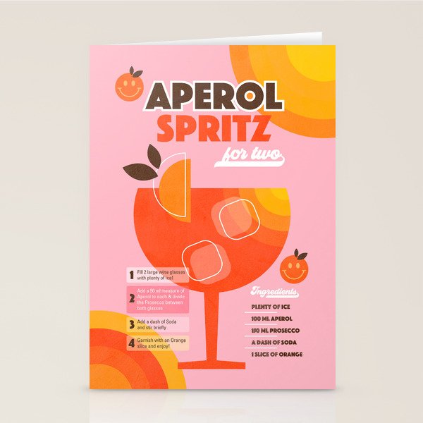 Retro Cocktail Nº1 Aperol Spritz Stationery Card Gallery Image 2