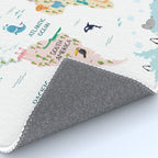 Nursery Animal World Map in Pastels Rug Gallery Image 4