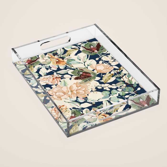 Lush colorful exotic garden D Acrylic Tray Gallery Image 1