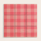 Sweet Peony Gingham Wood Wall Art Gallery Image 1