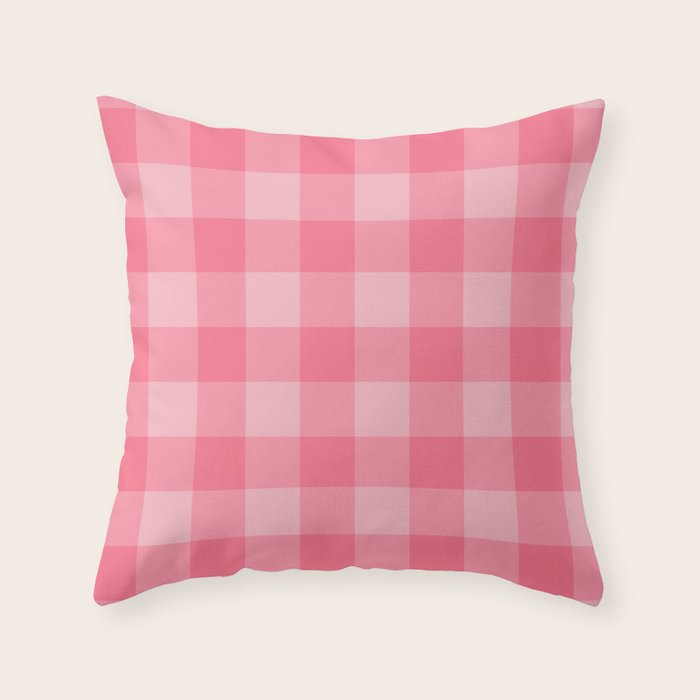 Sweet Peony Gingham Throw Pillow Gallery Image 6