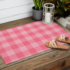 Sweet Peony Gingham Outdoor Rug Gallery Image 2