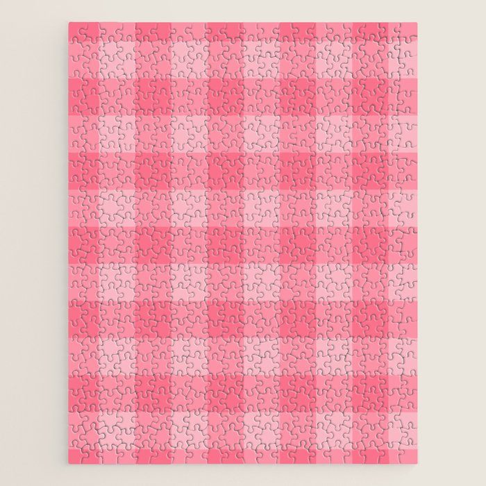 Sweet Peony Gingham Jigsaw Puzzle Gallery Image 1